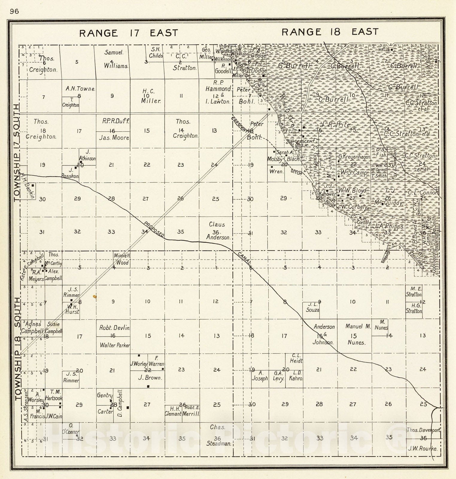 Historic Map : 1891 R.17-18E T.17-18S. - Vintage Wall Art