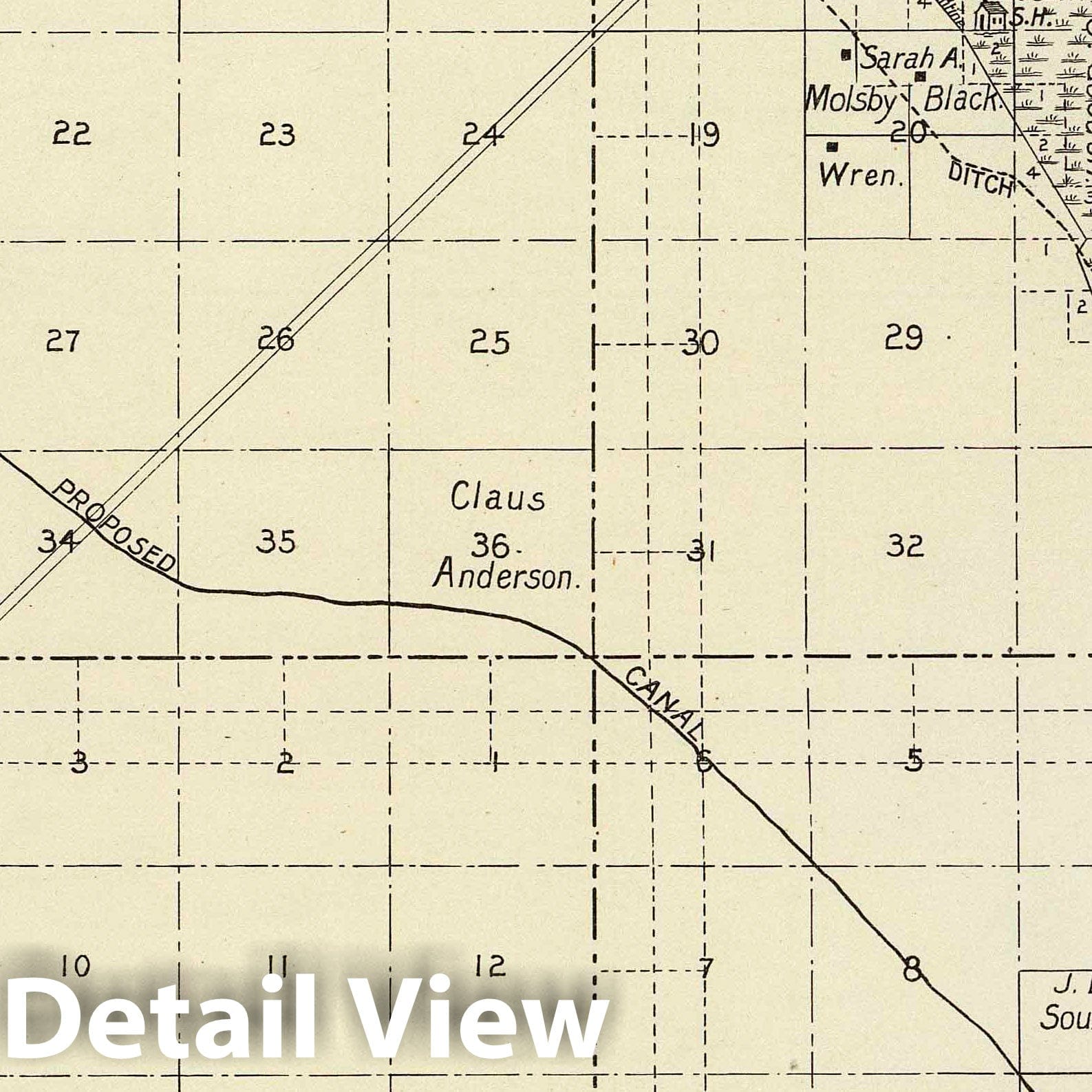 Fresno County, California - Survey Map, 1891 - Historical Cadastral Print