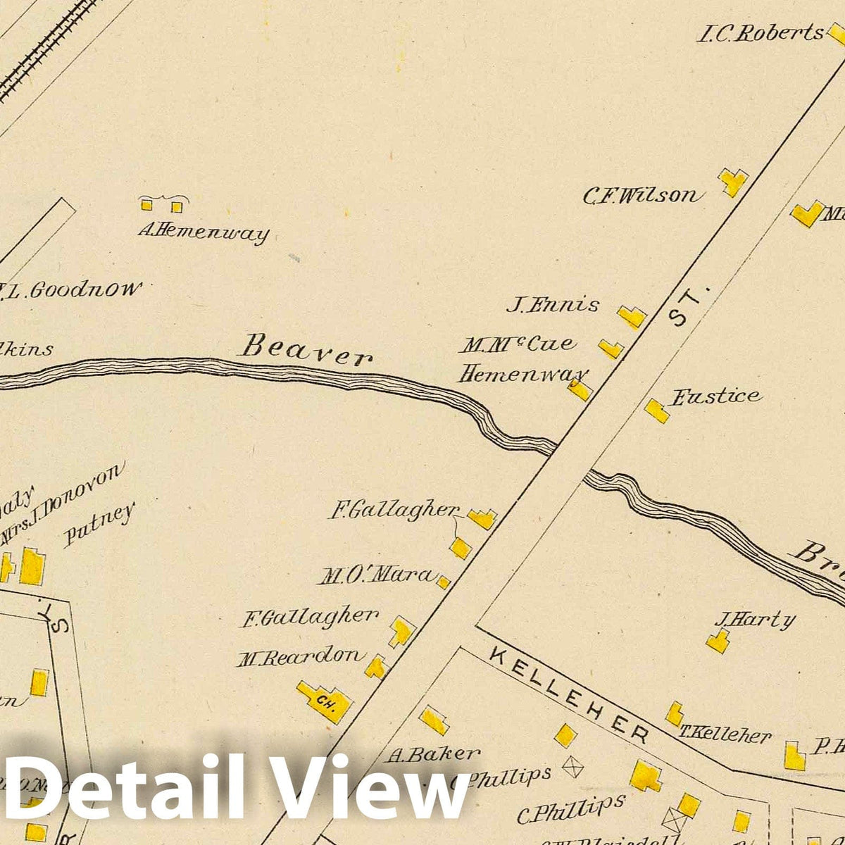 Keene, New Hampshire - Ward 1, 1892 - Historical Map Print