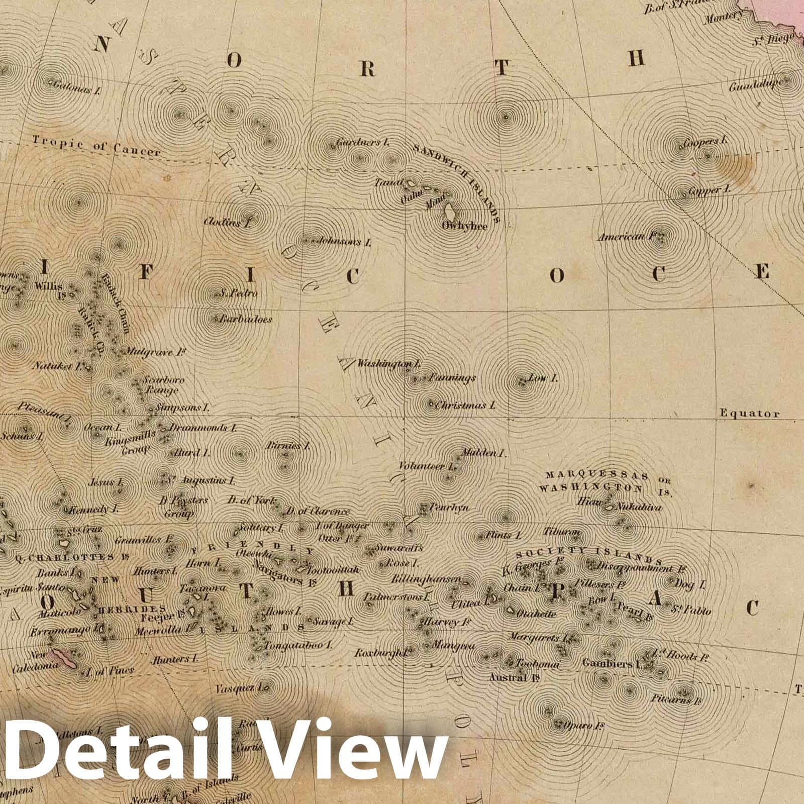 Pacific Ocean, 1841 - Historical Map Print