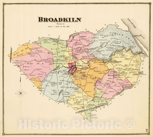 Historic Map : 1868 Broadkiln. - Vintage Wall Art