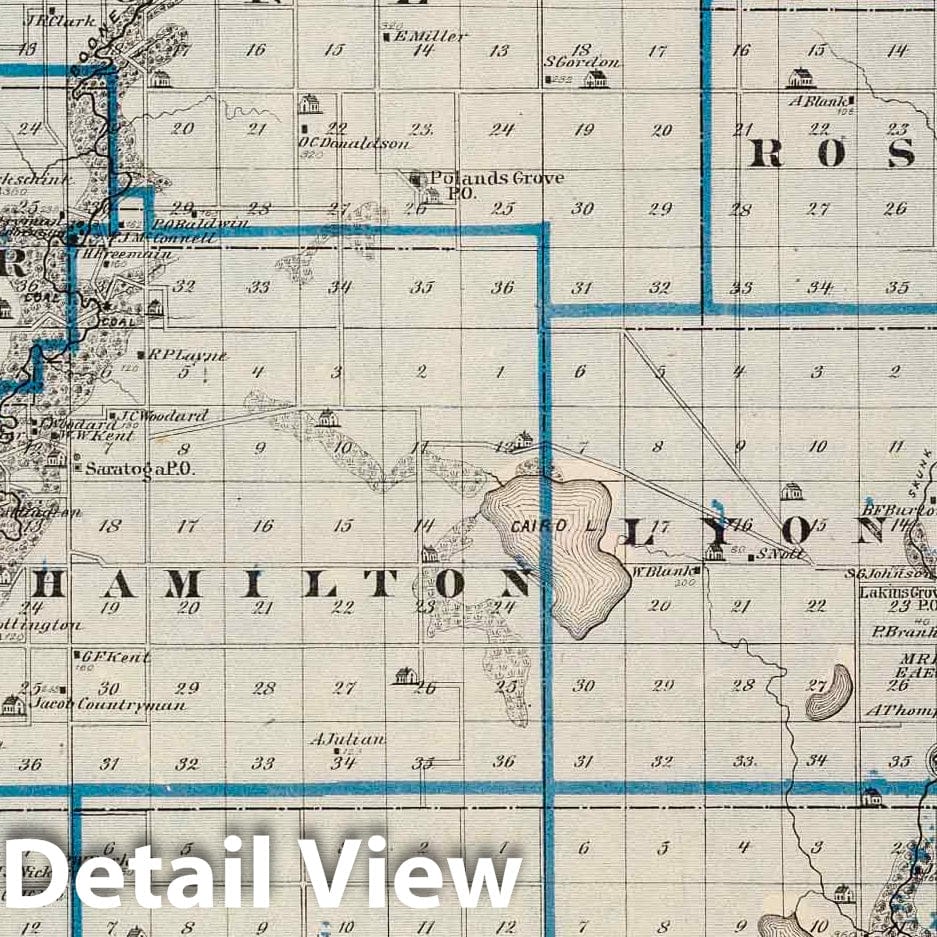 Hamilton County, Iowa - Railroad Map, 1875
