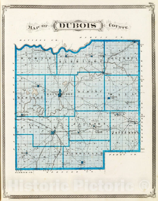 Historic Map : 1876 Map of Dubois County. - Vintage Wall Art