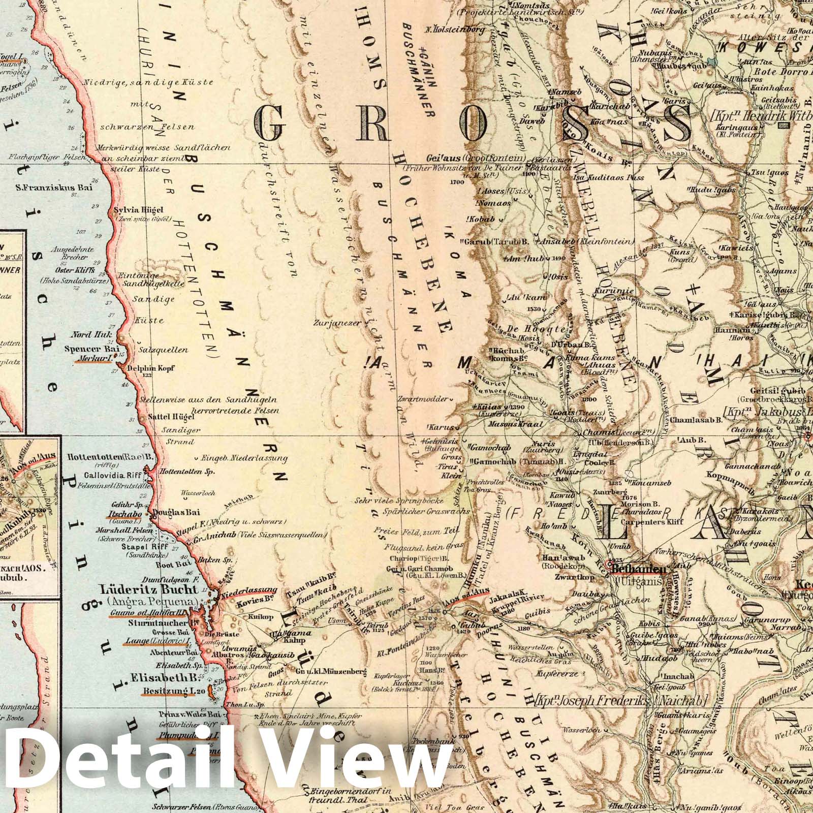 Southwest Africa Reserve - Plate No. 3, 1894 Historical Map Print