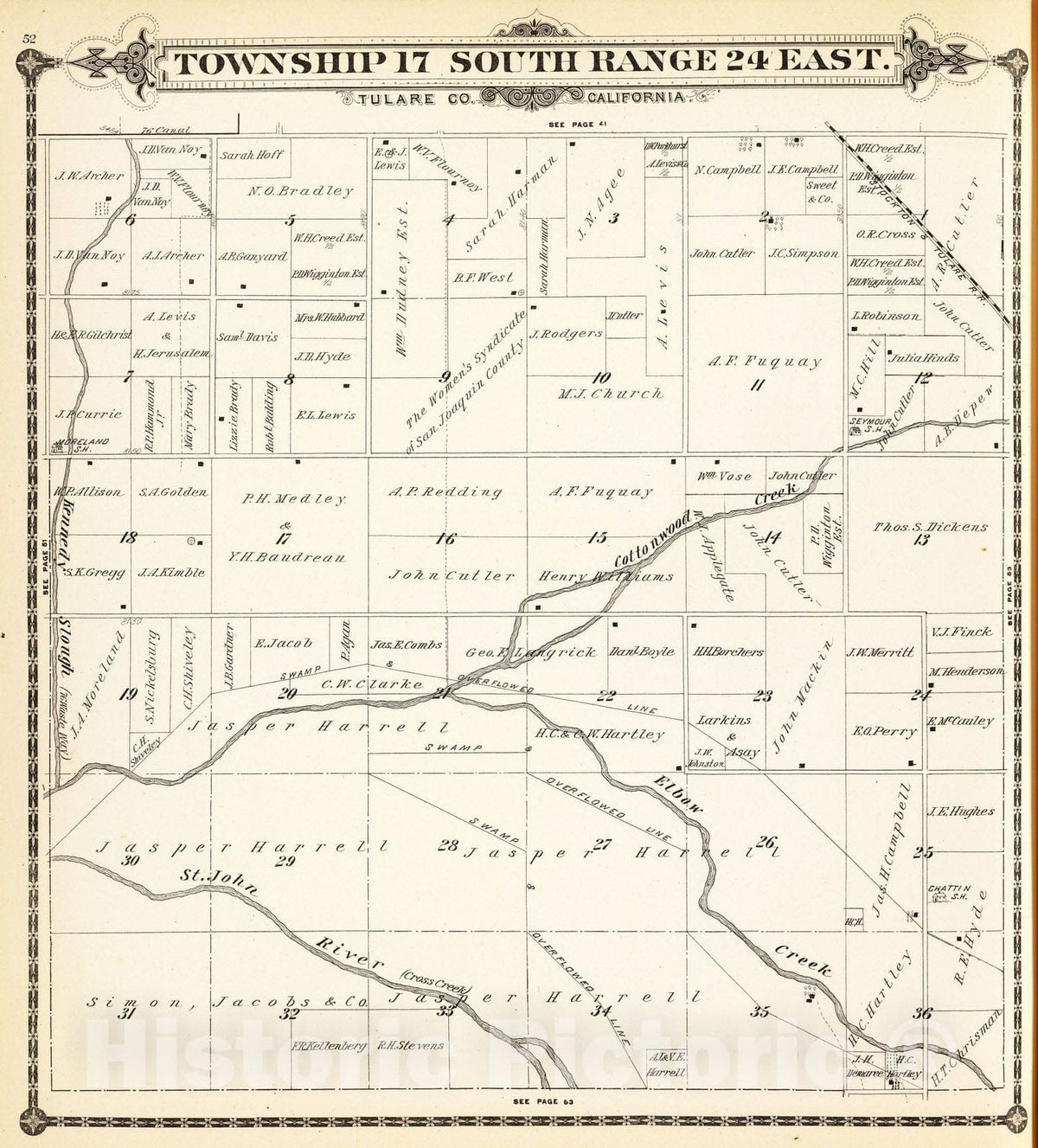 Historic Map : 1892 T.17S R.24E. - Vintage Wall Art