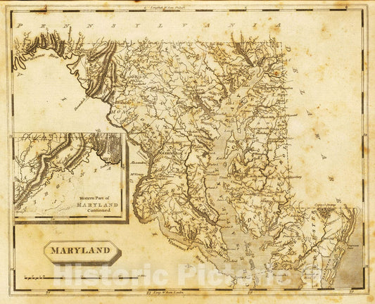Maryland, 1812 - Historical Map Print