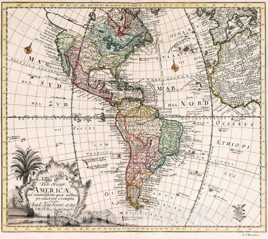 America - River Map, 1753 - Historical Map Print