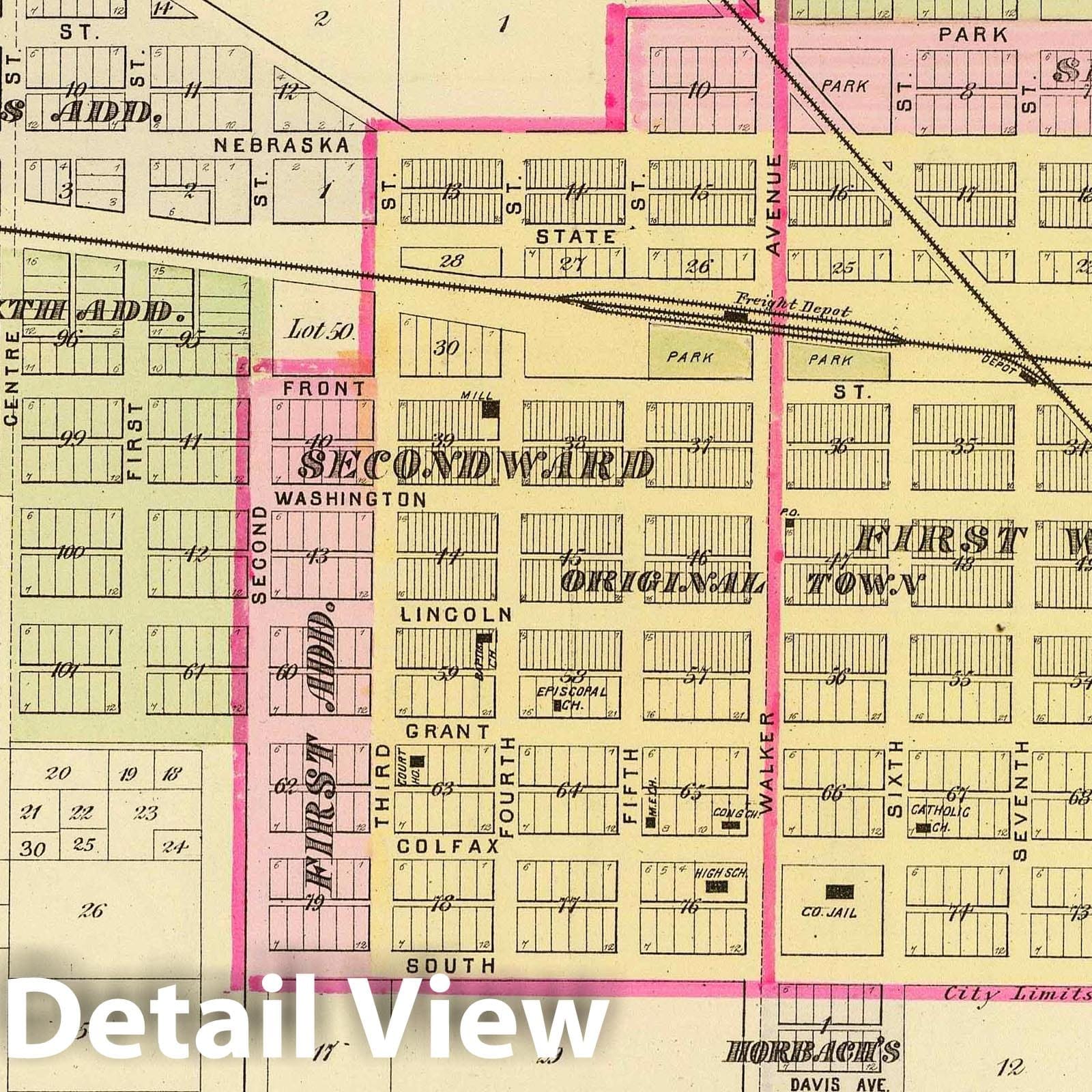 Blair, Washington County, Nebraska - Railroad Map, 1885