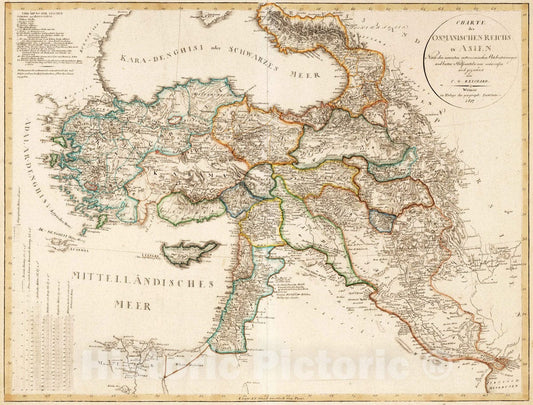 Historic Wall Map : 1817 XLII. Ottoman Empire in Asia. - Vintage Wall Art