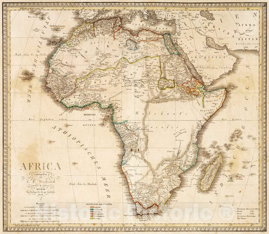 Historic Map : 1821 XLVIII. Africa. - Vintage Wall Art
