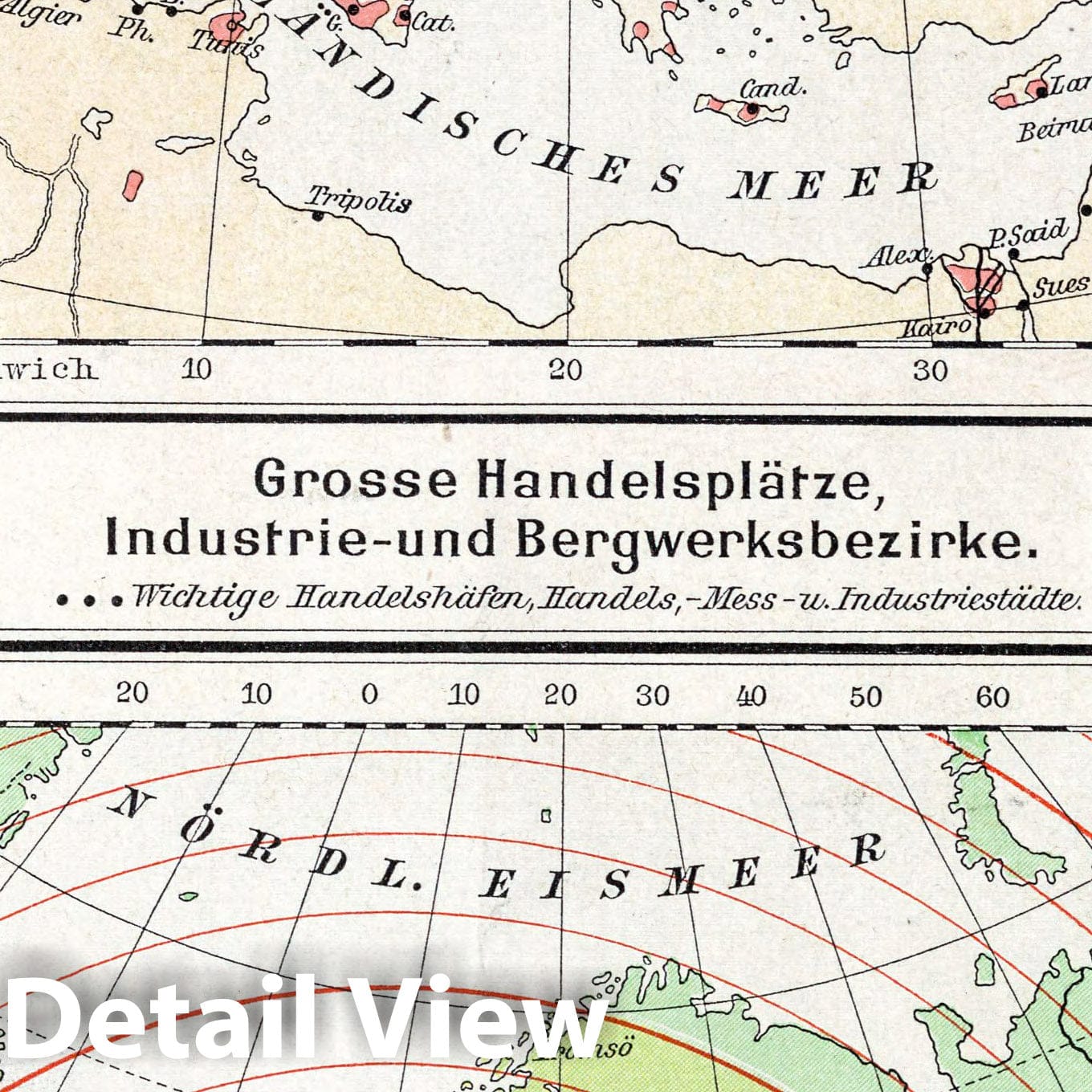 Europe - Major Trading Centers, 1896 - Historical Map Print