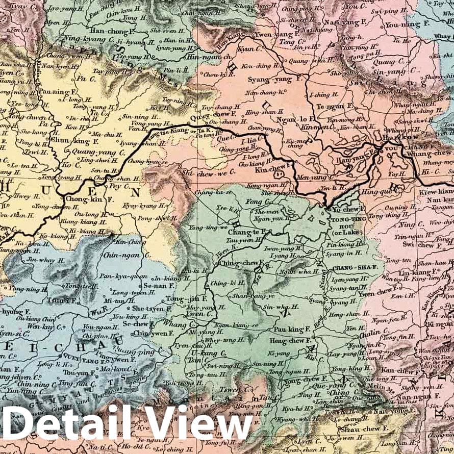 China Map 1865 - Hand-Colored Historical Atlas Print