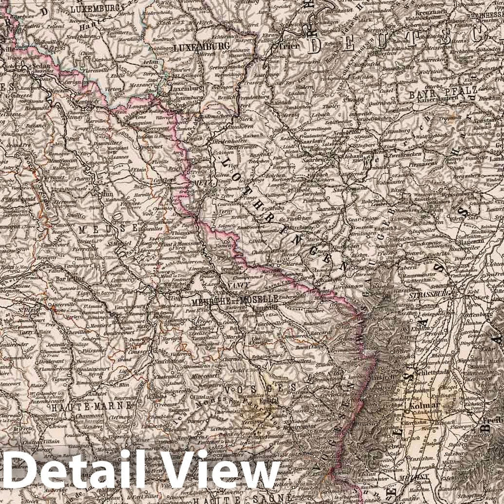 Historic Map : France, 1879 Frankreich in 4 Blattern, Blatt 1. (France in 4 Sheets, Sheet 2). , Vintage Wall Art