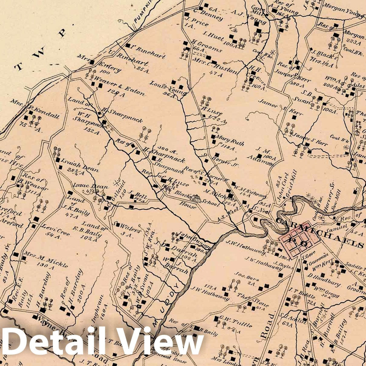 Cumberland - Property Map, 1876 - Caldwell's Greene County Pennsylvania Atlas