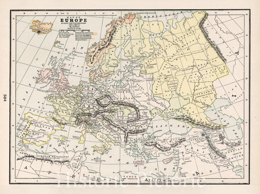 Europe During the Reformation, 1901 - Historical Map Print