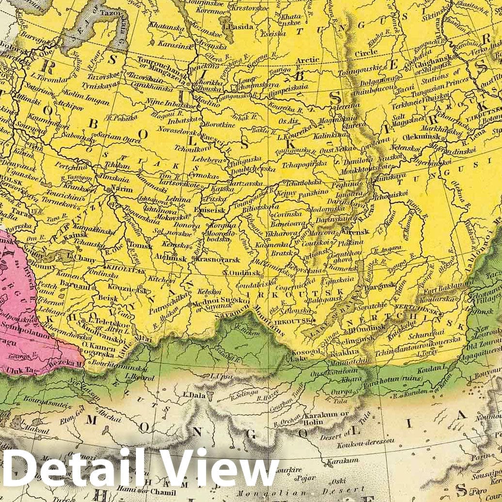Russia in Asia and Tartary, 1846 - Historical Map Print