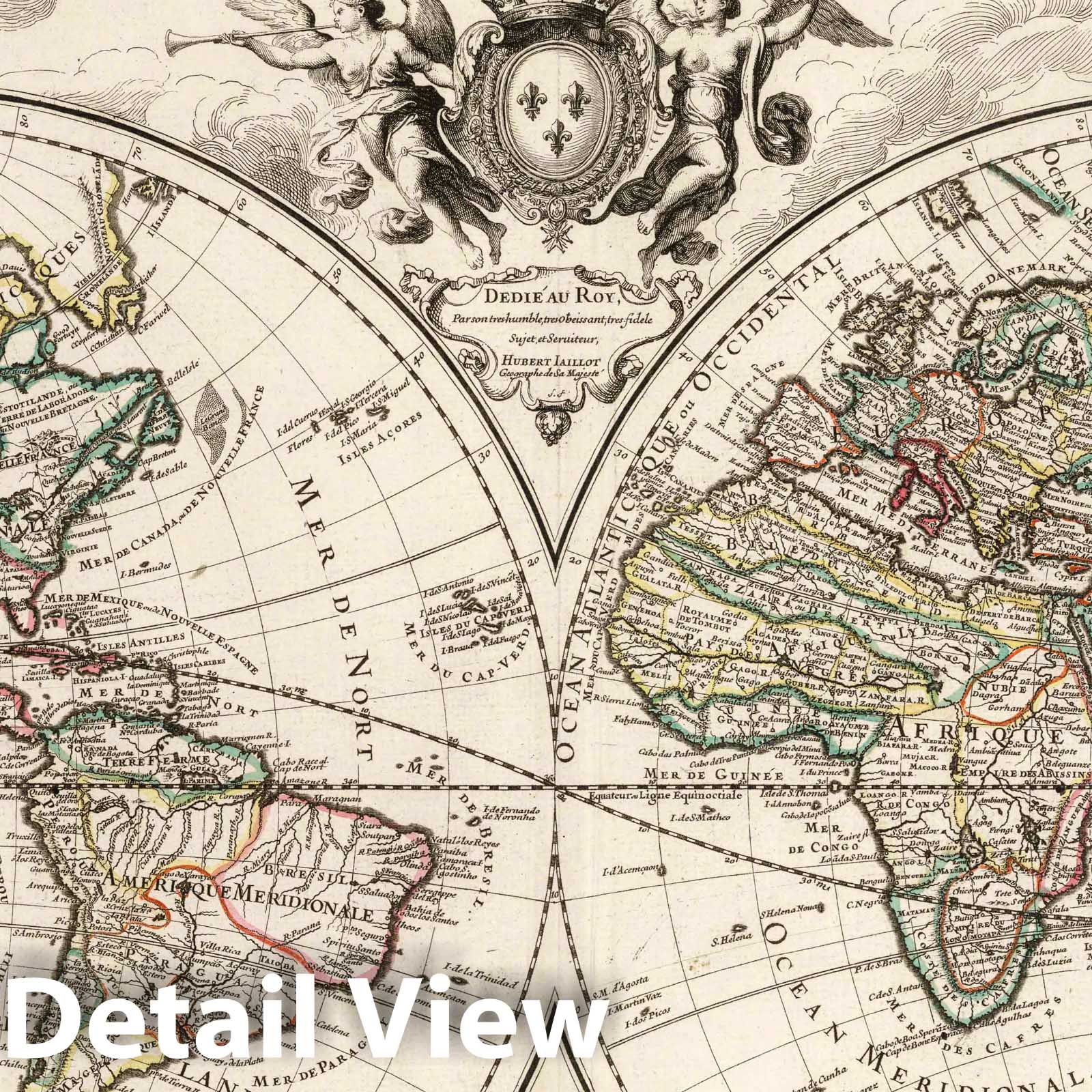 World Map 1706 - Atlas Francois Historical Map Print