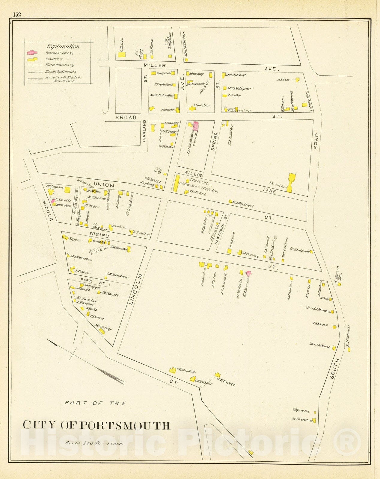 Portsmouth New Hampshire 1892 Cadastral Map Print