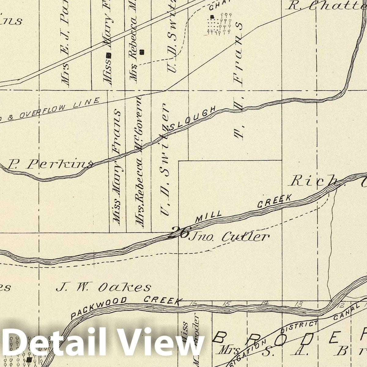 Tulare County Survey Map, 1892 - Historical Cadastral Print
