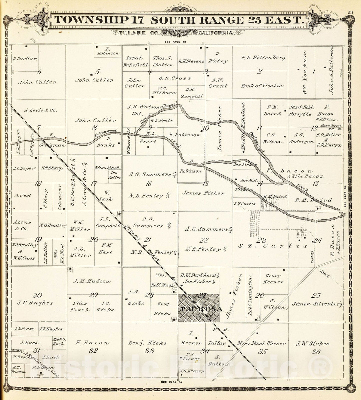 Historic Map : 1892 T.17S R.25E. - Vintage Wall Art
