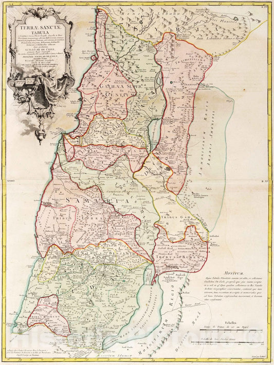 Historic Map : Middle East 1763 Terrae Samctae Tabula , Vintage Wall Art