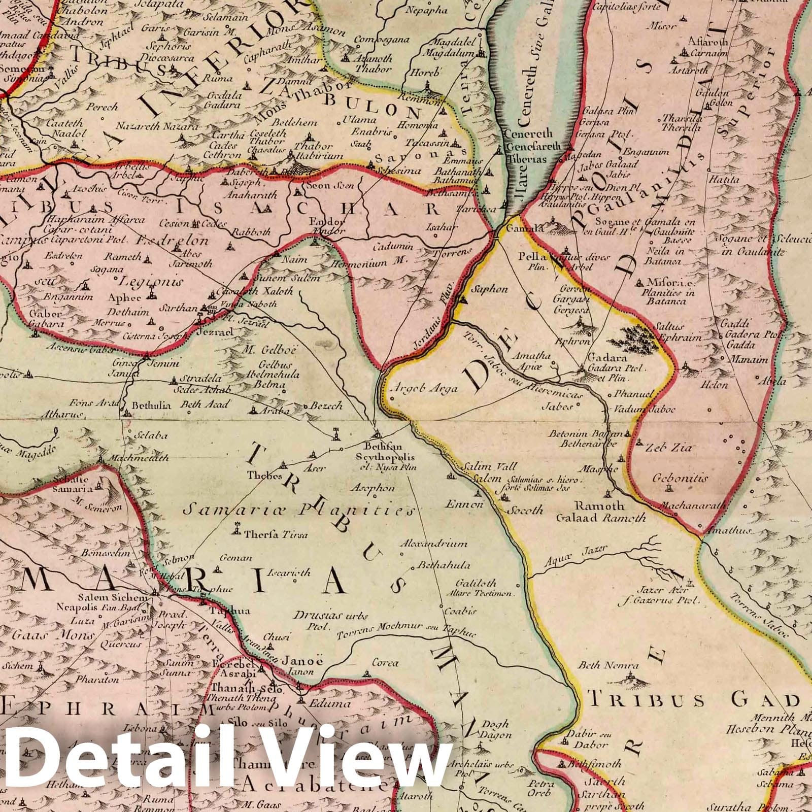 Holy Land - River Map, 1763 - Historical Map Print