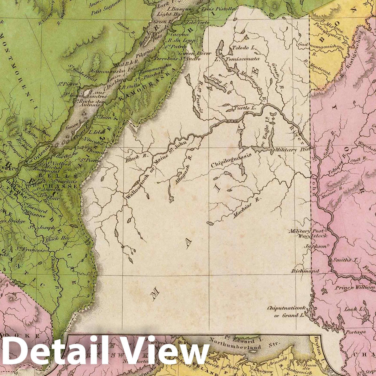 Lower Canada, New Brunswick, and Nova Scotia, 1841 - Historical Map Print