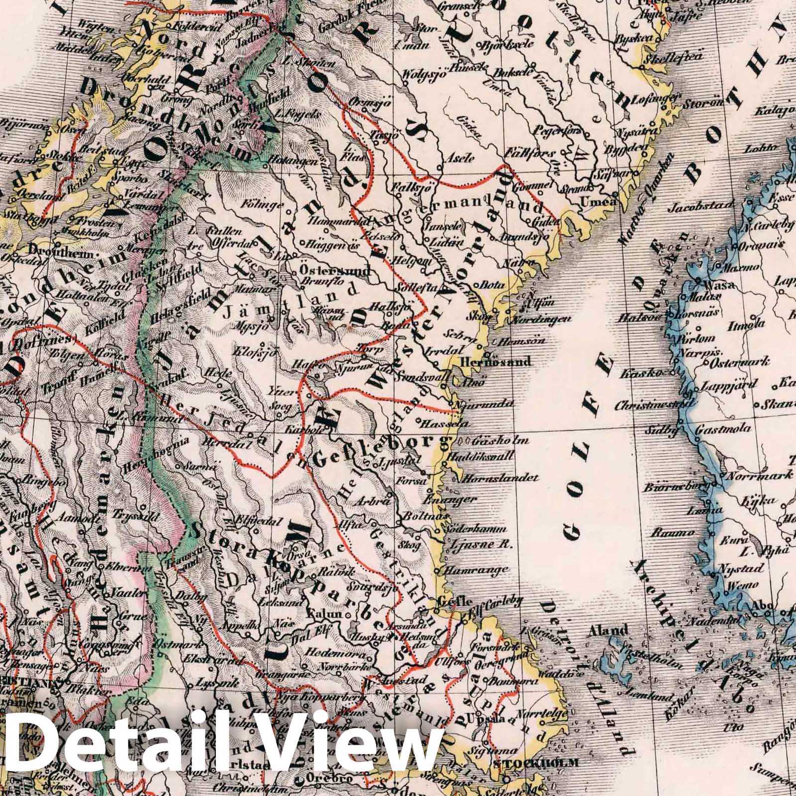 Scandinavia: Sweden, Norway, Denmark - 1834 Historical Map Print