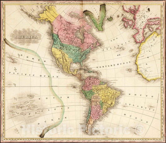 Historic Map : School Atlas - 1826 America. - Vintage Wall Art