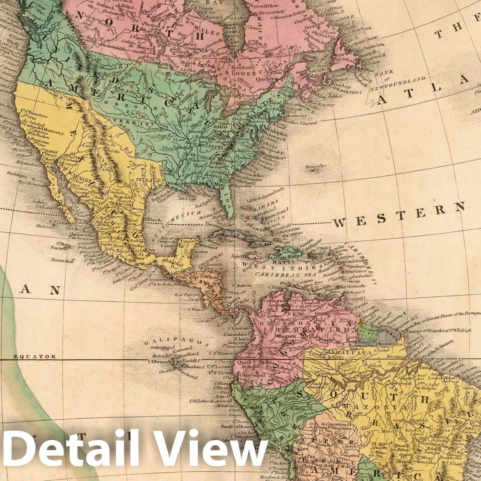 North America, 1826 - Tanner's College Atlas Topographic Map