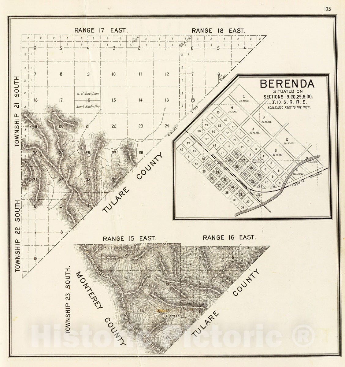 Historic Map : 1891 R.17-18E T.21-22S. - Vintage Wall Art