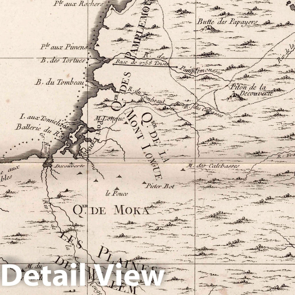 Historic Map : Mauritius, 1753 Carte de l'Isle de France. , Vintage Wall Art
