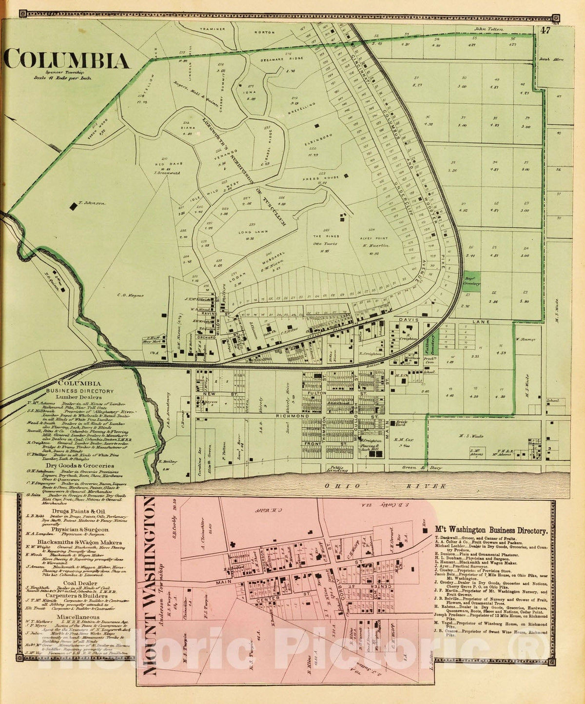 Historic Map : 1869 Columbia. v2 - Vintage Wall Art