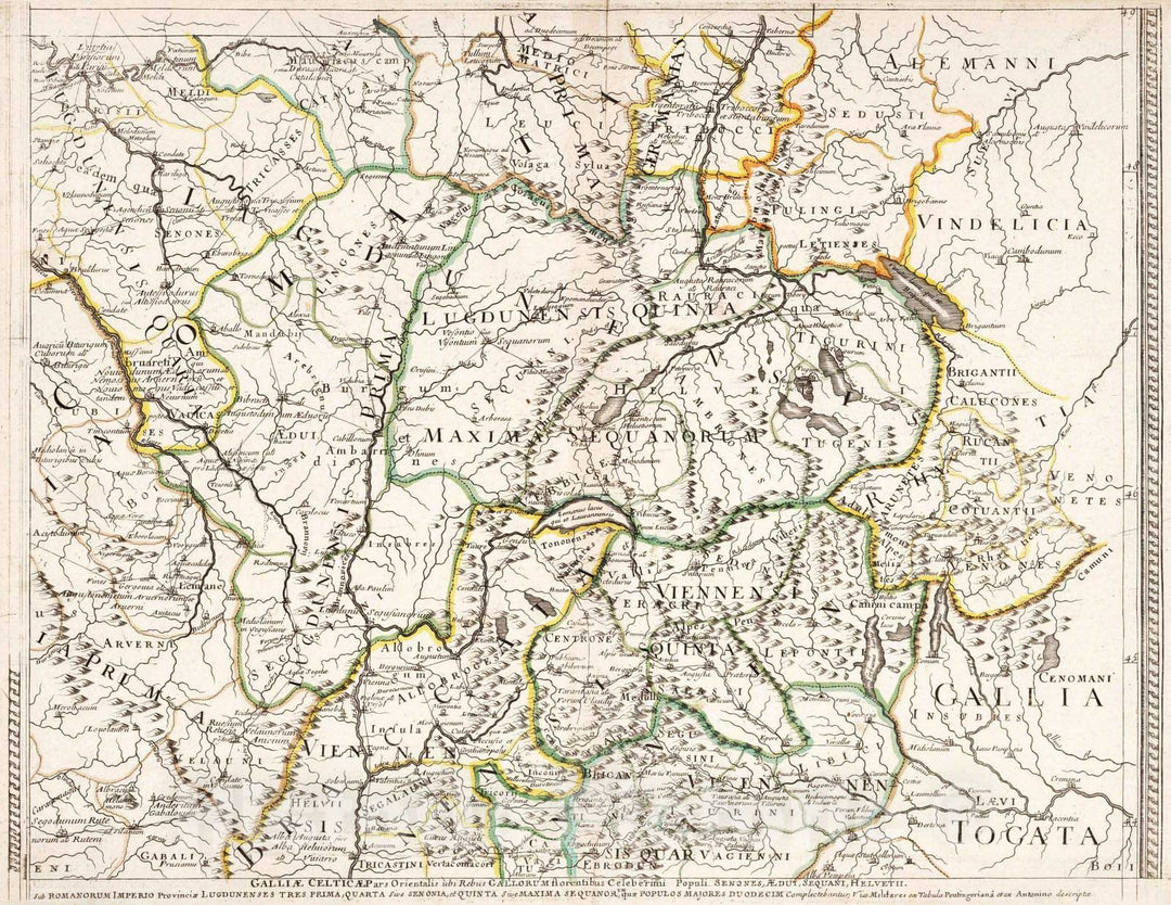Historic Wall Map : 1697 Map of the Geography of Ancient France v1 - Vintage Wall Art