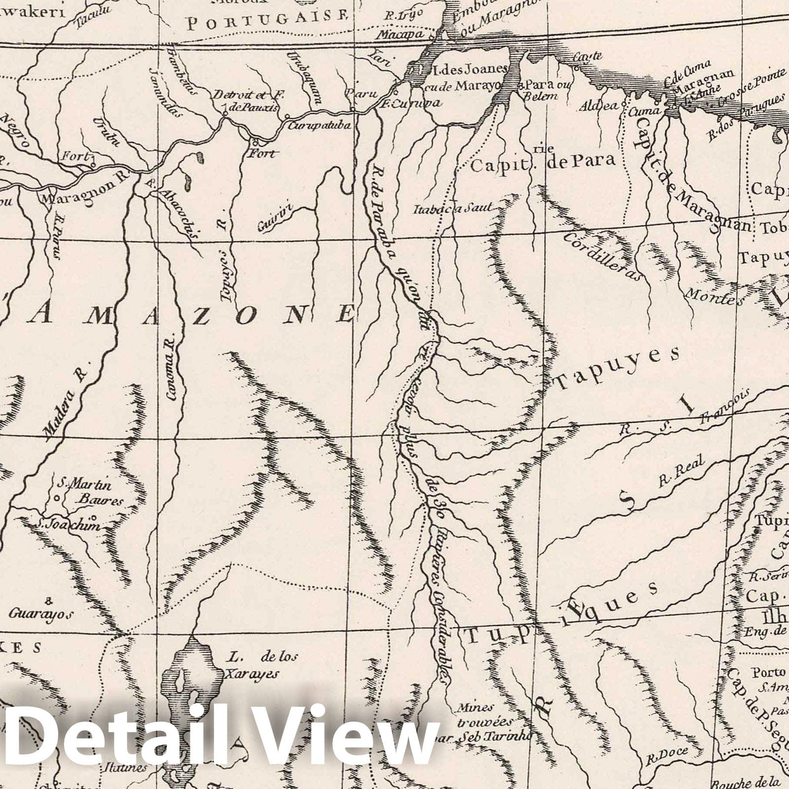 Orinoco-Essequibo Region - Boundaries, 1750 - Historical Map Print