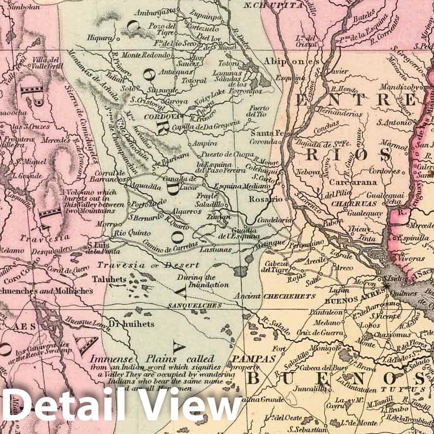 Chile, La Plata, and Uruguay, 1857 - Historical Map Print