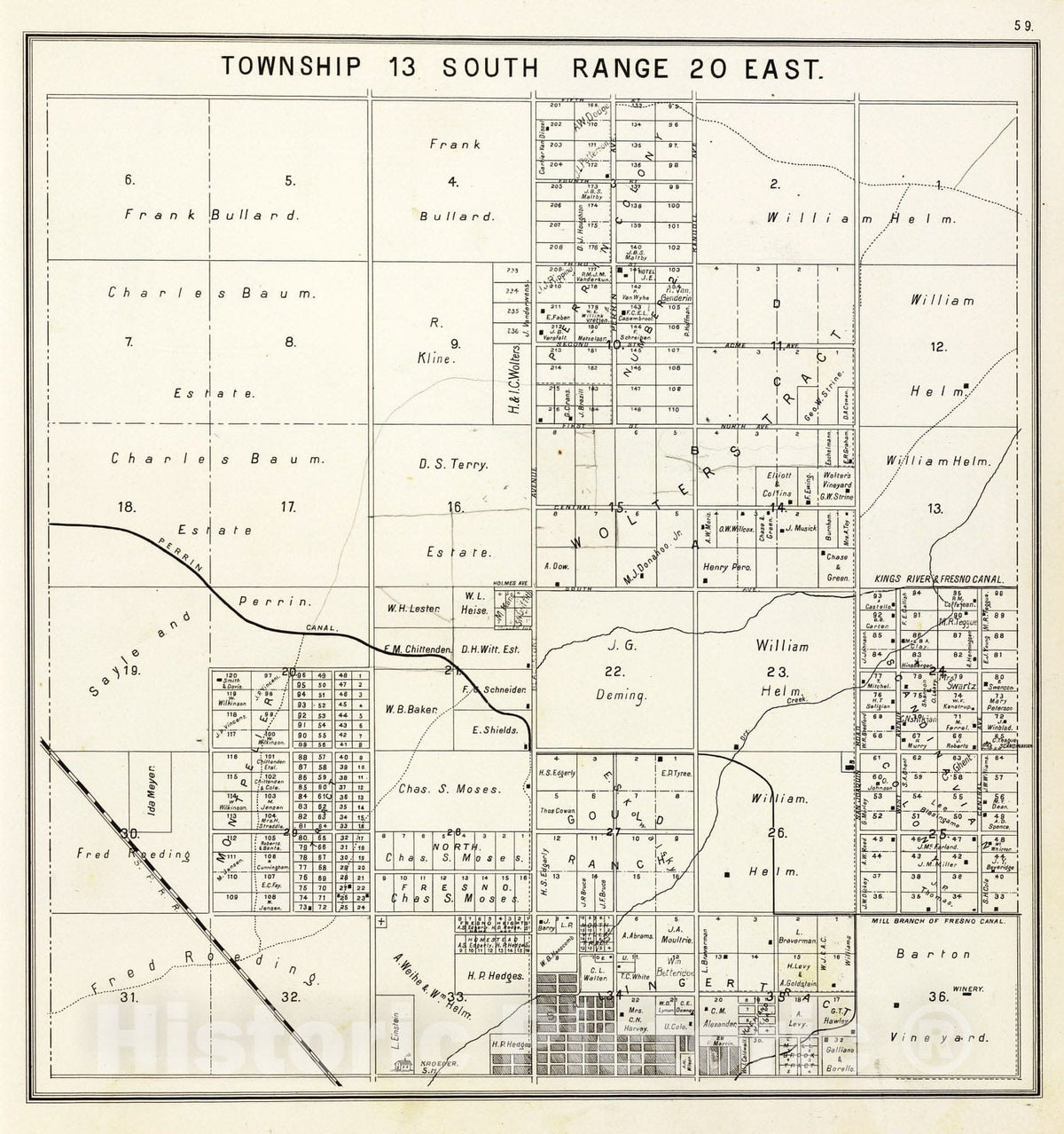 Historic Map : 1891 R.22E T.13S. - Vintage Wall Art