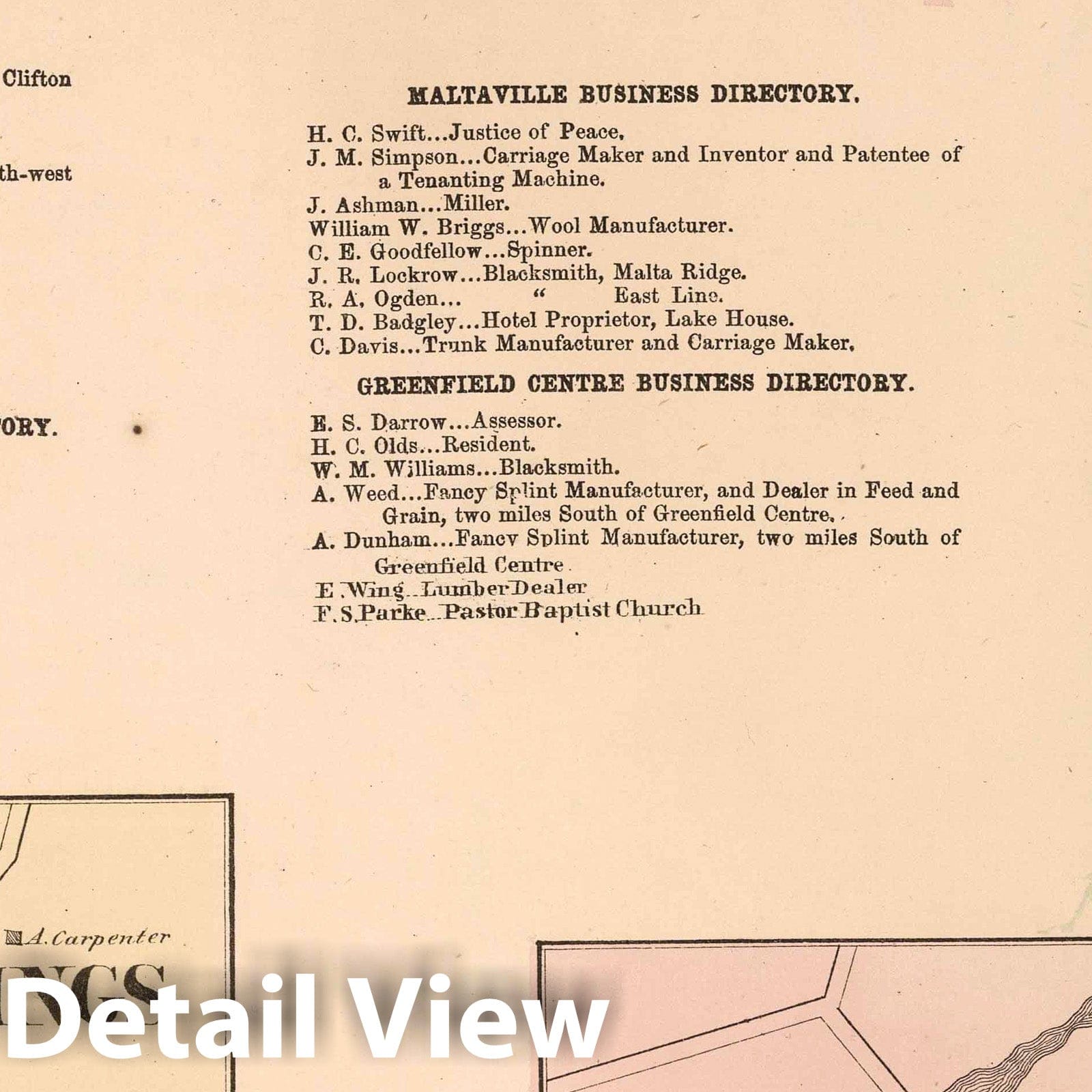 Clifton Park, Saratoga County, New York - Property Map, 1866