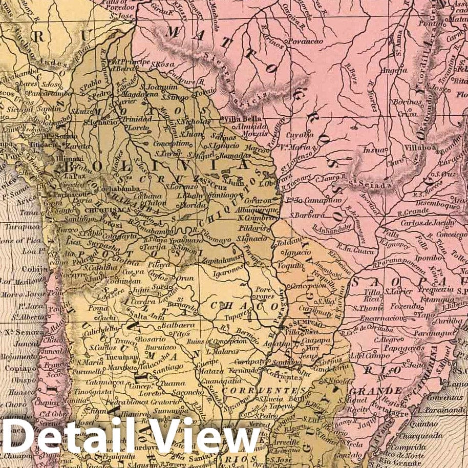 South America, 1850 - Historical Map Print