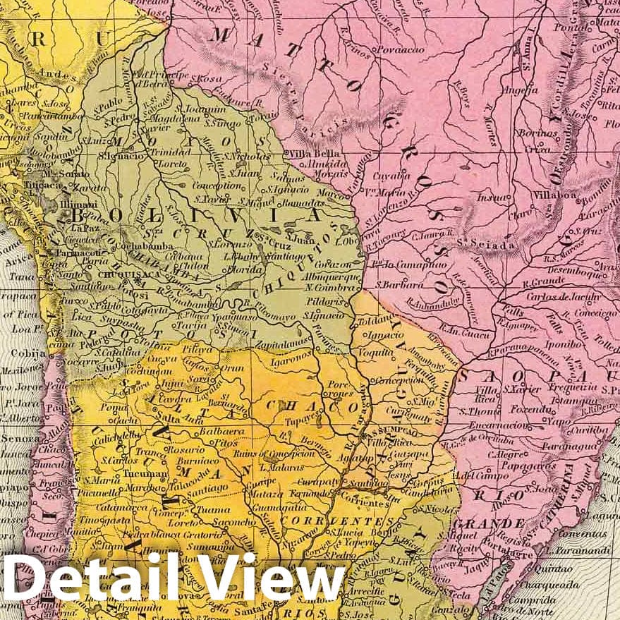 South America, 1846 - Historical Map Print