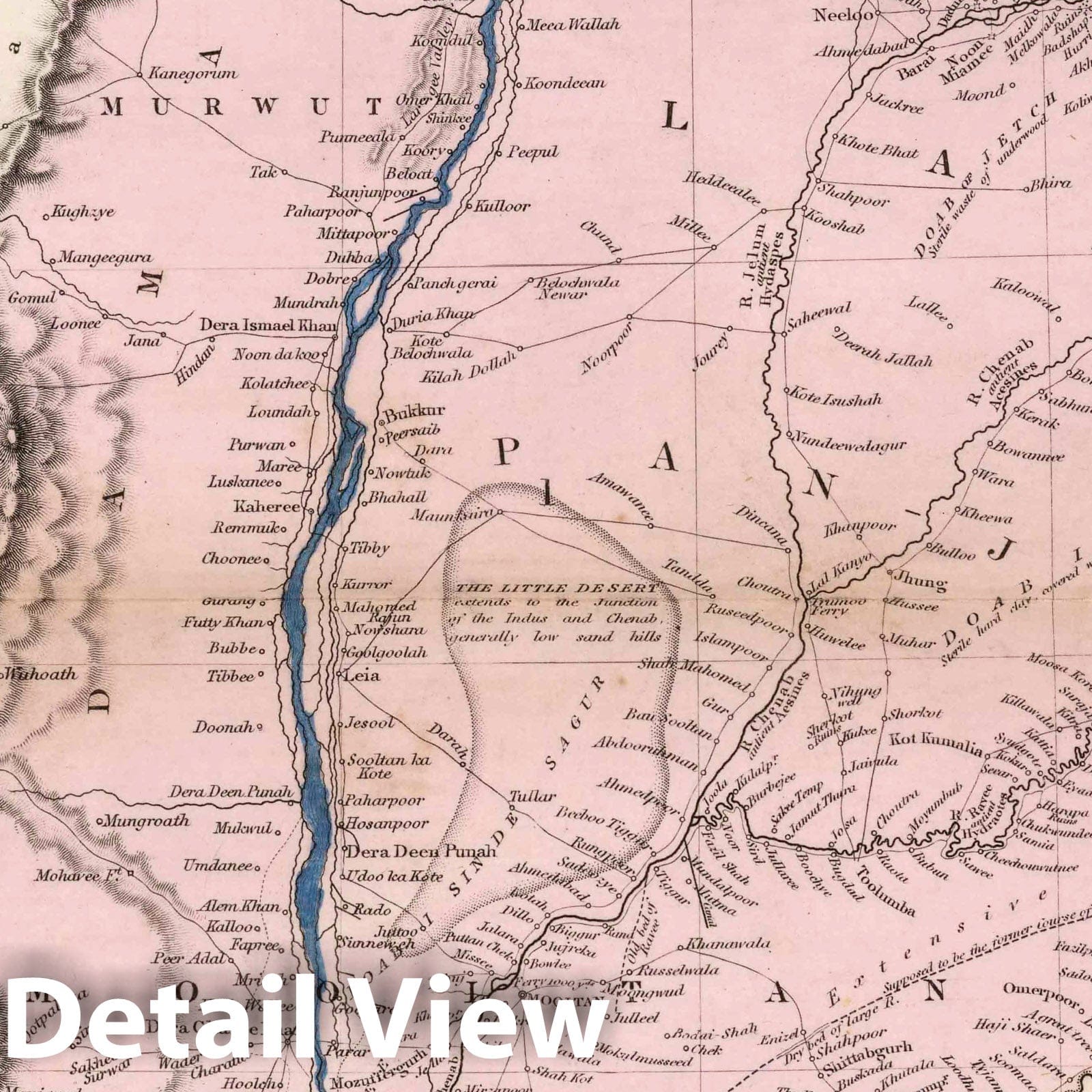 Punjab, Afghanistan, and Kashmir - Railroad Map, 1856