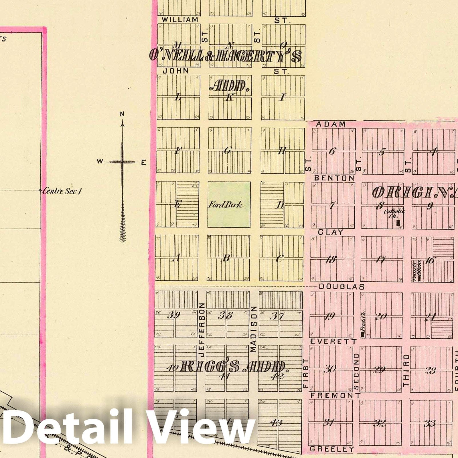 O'Neill and Stuart, Holt County, Nebraska - Railroad Map, 1885