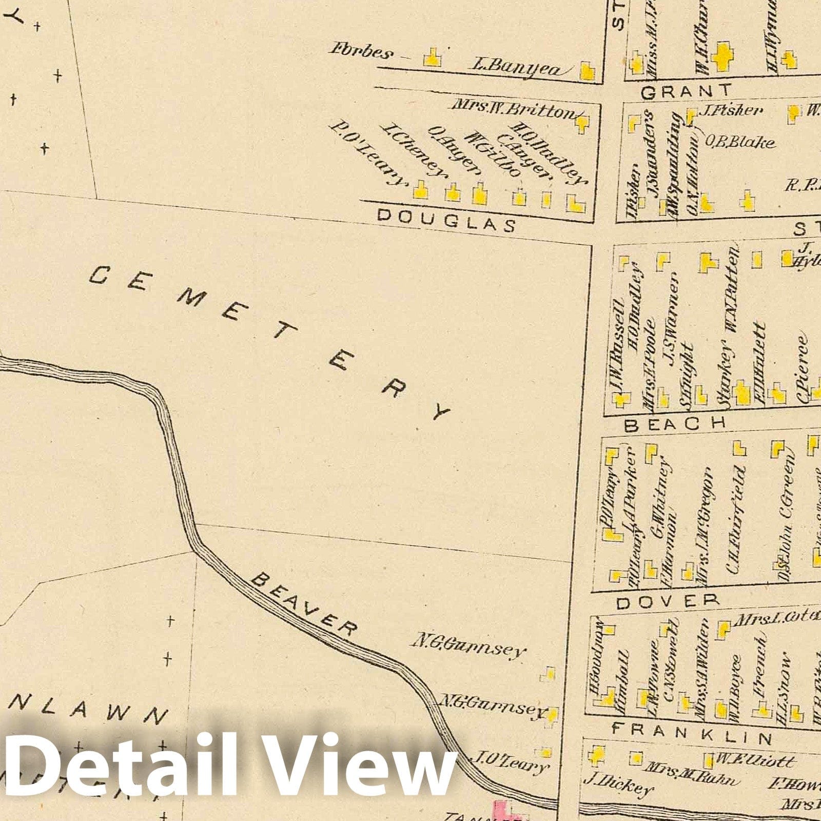 Keene, New Hampshire - Ward 2, 1892 - Historical City Plan Map Print