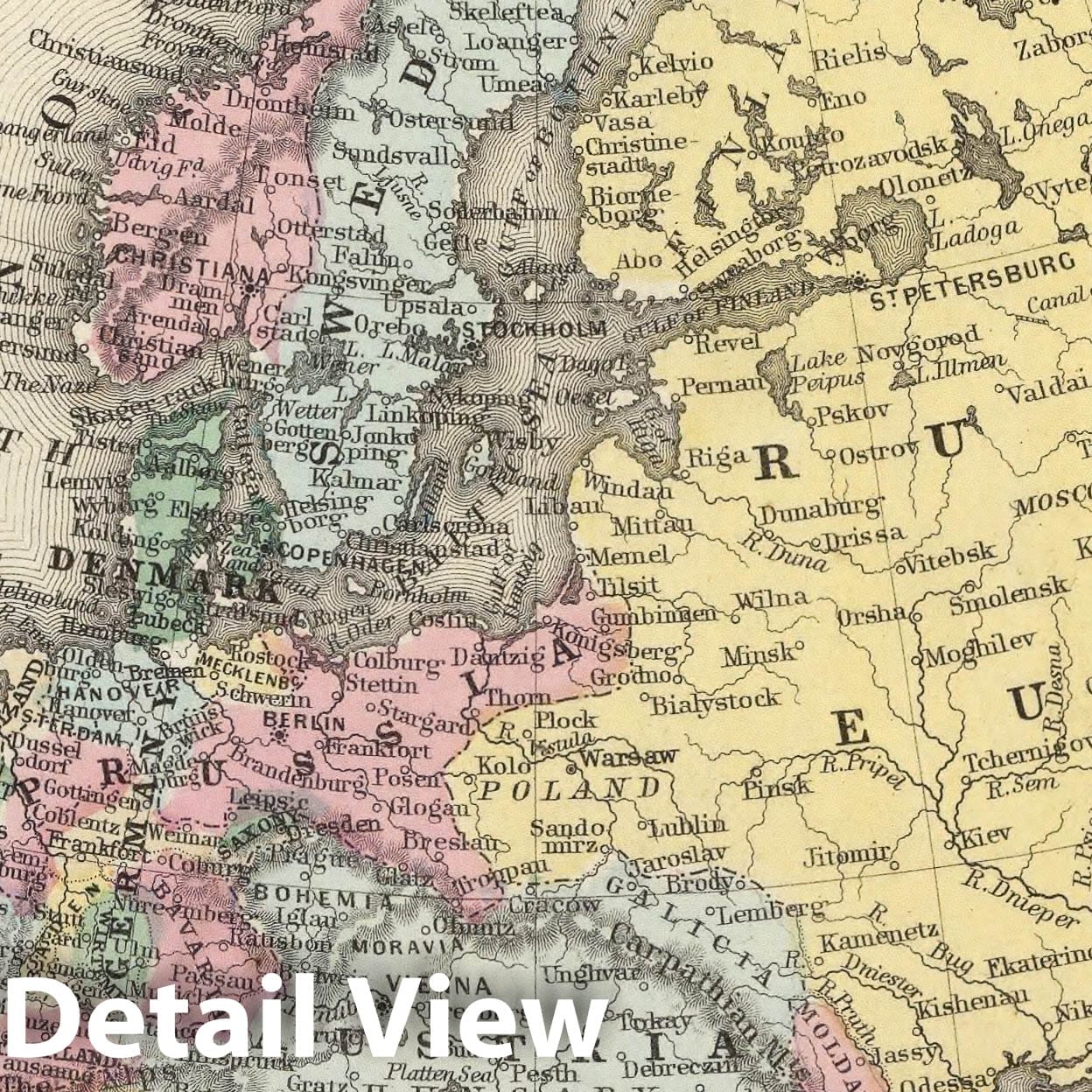 Europe, Political Divisions, 1860 - Historical Map Print