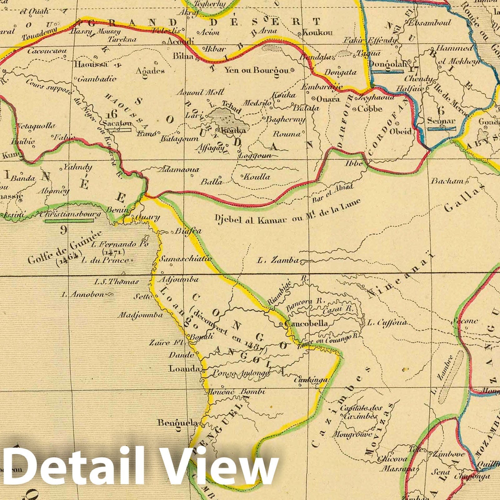 Africa 1844 - Historical Map Print from Atlas universel