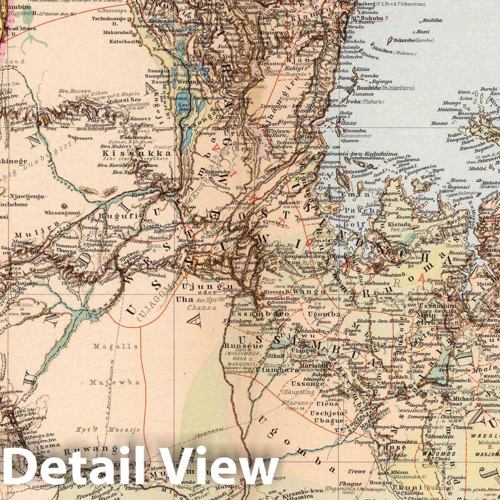 East Africa - Plate No. 1, 1897 Historical Map Print