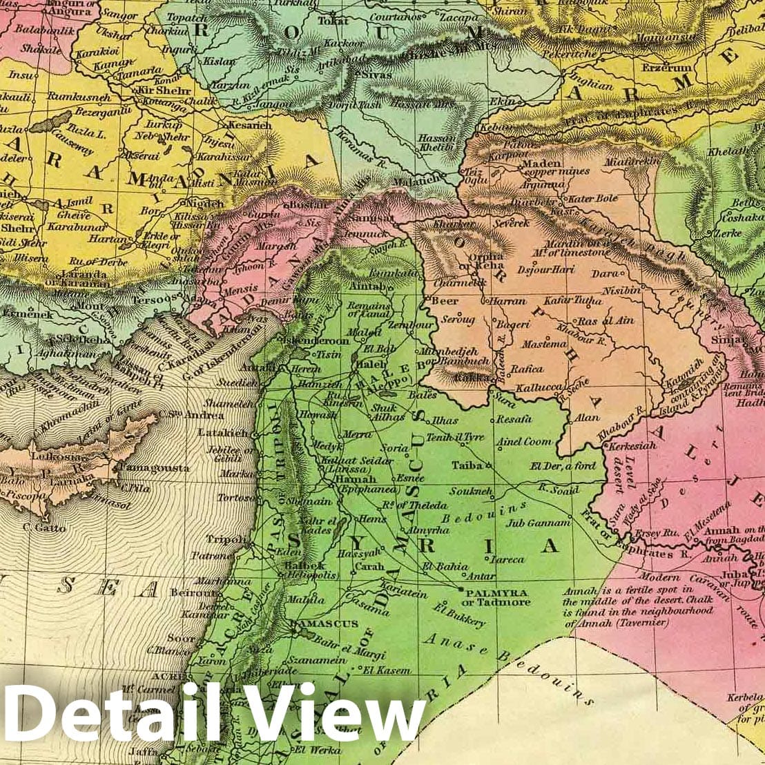 Turkey in Asia, 1836 - Historical Map Print