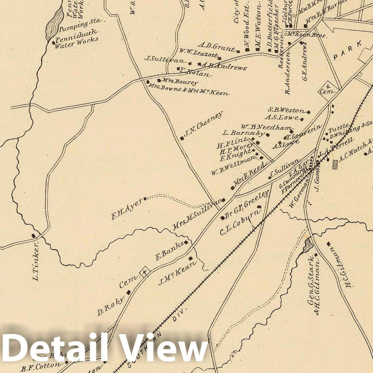 Nashua, Hillsborough County, New Hampshire - Railroad Map, 1892