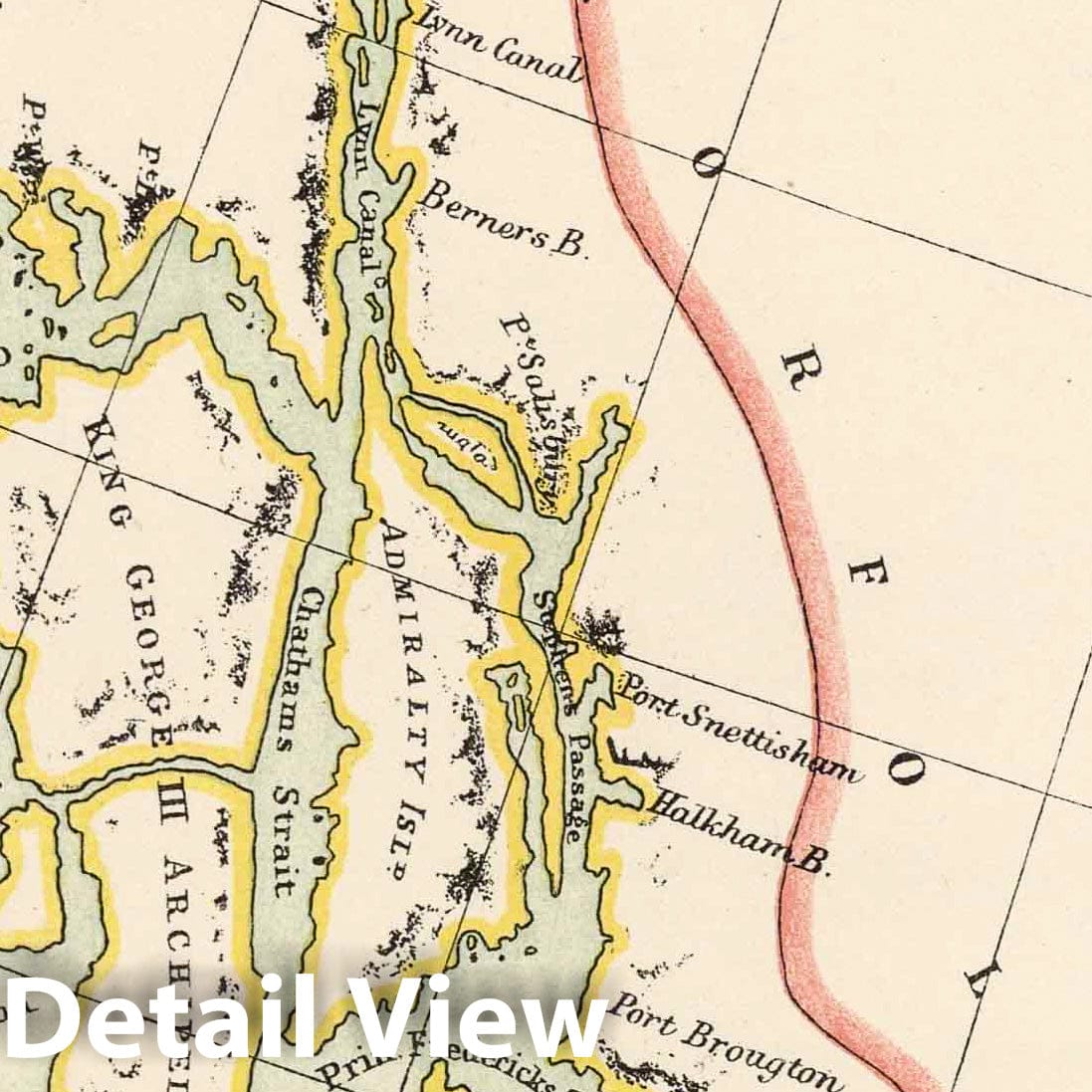 Southern Alaska - Boundary Map, 1831 - Historical Map Print