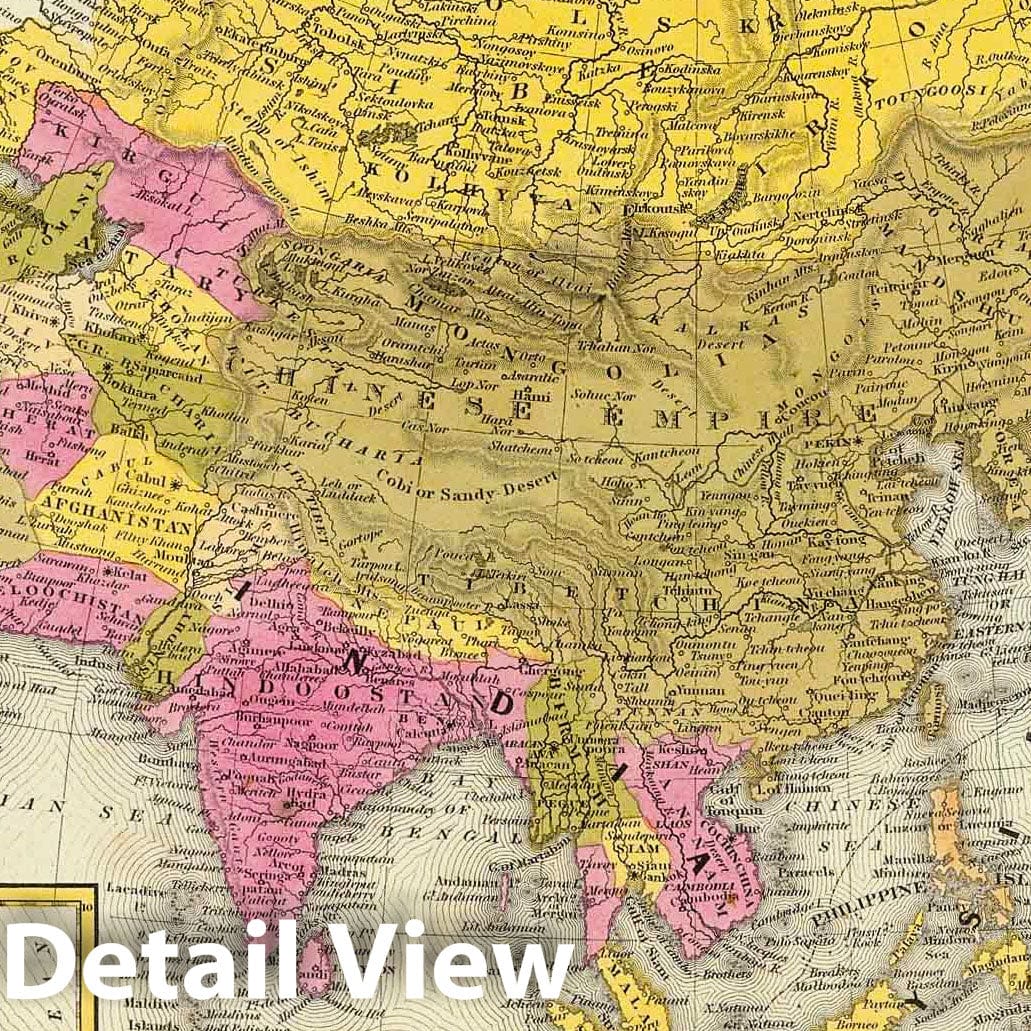 Asia and Australia, 1846 - Historical Map Print